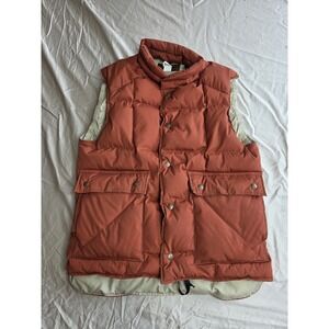 Men's Vintage Eddie Bauer 1970s Goose Down Vest Orange Puffer Size M